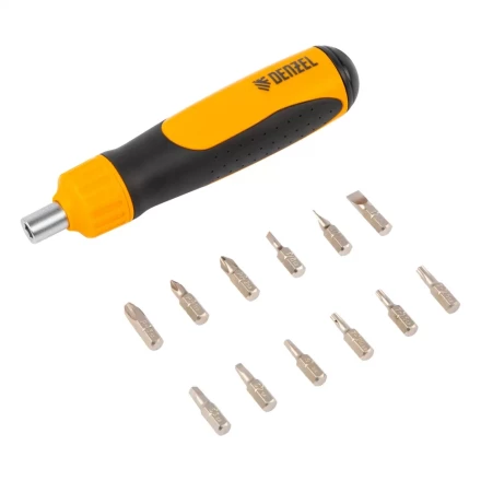 Отвертка реверсивная Denzel 7711611, механизм SmartPush 12 шт, S2 купить в Уфе