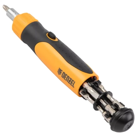 Отвертка реверсивная Denzel 7711611, механизм SmartPush 12 шт, S2 купить в Уфе