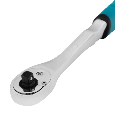 Ключ-трещотка 1/4&quot; Gross 14053, CrV, 90 зубьев, усиленный, хром купить в Уфе