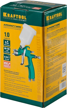 Краскопульт пневматический KRAFTOOL AirKraft Mini, HVLP, c верхним бачком, 1,0мм 06565-1.0 купить в Уфе
