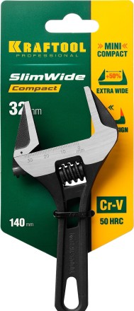Ключ разводной компактный c тонкими губками KRAFTOOL SlimWide Compact 27266-20 купить в Уфе