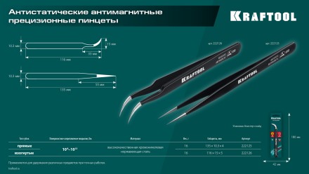 Пинцеты антистатические 222126 купить в Уфе