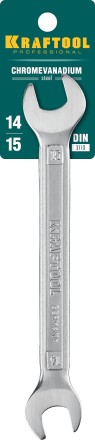 Ключи гаечные рожковые KRAFTOOL, Cr-V, DIN 3110 27033-14-15 купить в Уфе