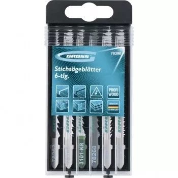 Набор полотен для электролобзика по дереву 6шт DIY пластиковый кейс GROSS 78291 купить в Уфе