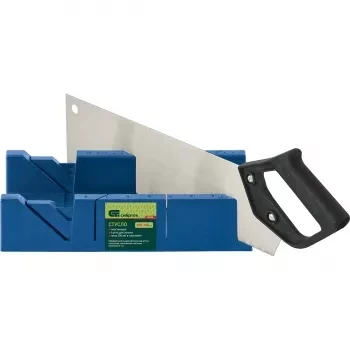 Стусло пластиковое синее,4 угла для запила+пила 350мм СИБРТЕХ 22536 купить в Уфе