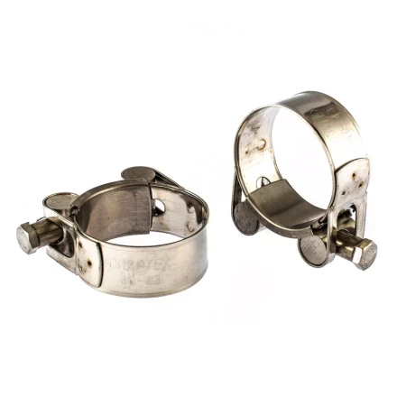 Хомуты металлические силовые 40-43 мм ширина 20 мм шарнирный W4 2 шт Сибртех 475253 купить в Уфе