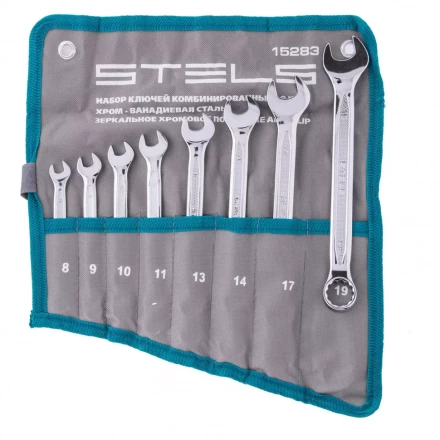 Набор ключей комбинированных 8 шт 8-19 мм,  антислип Stels 15283 купить в Уфе
