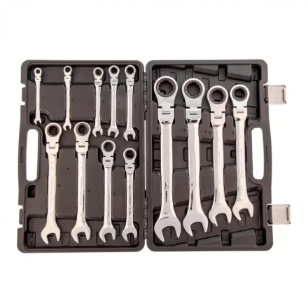 Набор ключей комбинированных Matrix трещоточных шарнирных 13 шт 14798 купить в Уфе