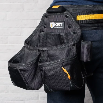 Быстросъемная поясная сумка модульного типа на клипсе с держателями для молотка и рулетки КВТ СМ-02 (83136) купить в Уфе