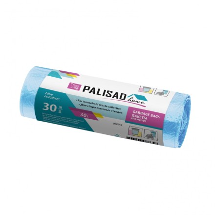 Пакеты для мусора 30 л x 30 шт. голубые, Home Palisad 927045 купить в Уфе