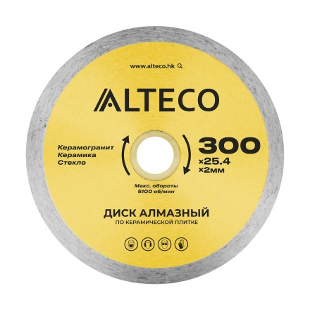 Диск алмазный по керамической плитке ALTECO 300x25.4x2 мм 66529 купить в Уфе
