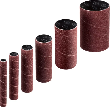 ЗУБР набор 6 шт: 13, 19, 26, 38, 51, 76 мм, высота 115 мм, Р120, втулки шлифовальные для станка СШО-500 МАСТЕР (35649-H6-120) купить в Уфе