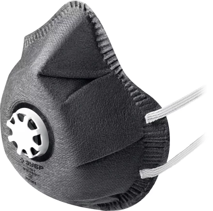 ЗУБР ФГ-95 коническая с угольным слоем, класс защиты FFP2, с клапаном выдоха, фильтрующая полумаска (11168-2) купить в Уфе