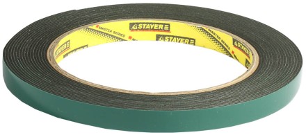 Двухсторонняя клейкая лента на вспененной основе, STAYER Professional 12233-09-05, черная, 9мм х 5м 12233-09-05 купить в Уфе