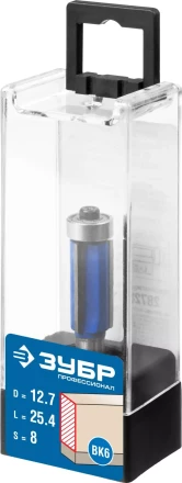 ЗУБР 12.7 x 38 мм, хвостовик 12 мм, фреза кромочная с нижним подшипником (3 лезвия), Профессионал (28728-12.7-38-12) купить в Уфе