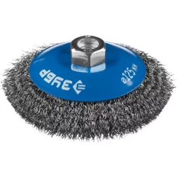 ЗУБР &quot;ПРОФЕССИОНАЛ&quot;. Щетка коническая для УШМ, витая стальная проволока 0,3мм, 125ммхМ14 35265-125_z02