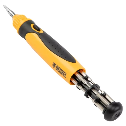 Отвертка реверсивная Denzel 7711609, механизм SmartPush mini 11 шт, CrMo купить в Уфе