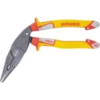 Длинногубцы с изогнутой головой комбинированные диэлектрические рукоятки до 1000 В 200 мм GROSS 17181 купить в Уфе