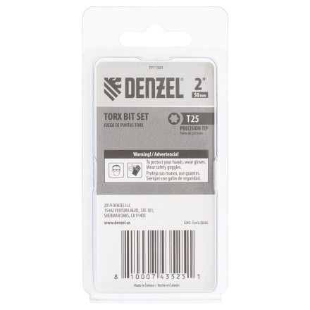Бита T25x50, 5 шт. Denzel 7711321 купить в Уфе