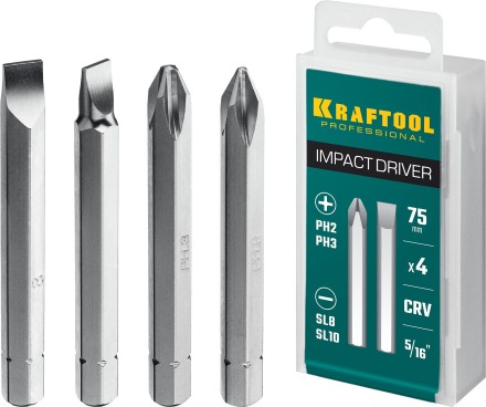 Биты для ударно-поворотных отверток KRAFTOOL 25552 купить в Уфе