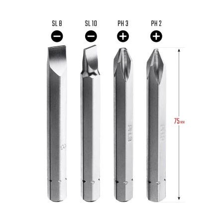 Биты для ударно-поворотных отверток KRAFTOOL 25552 купить в Уфе