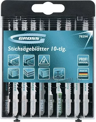 Набор полотен для электролобзика универсальный 10шт Profi пластиковый кейс GROSS 78294 купить в Уфе