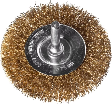 DEXX. Щетка дисковая для дрели, витая стальная латунированная проволока 0,3мм, 75мм 35110-075 купить в Уфе