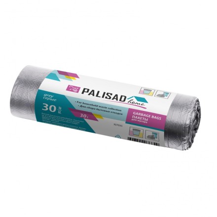 Пакеты для мусора 30 л x 30 шт. серые, Home Palisad 927035 купить в Уфе