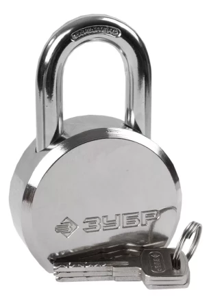 Замок ЗУБР &quot;ЭКСПЕРТ&quot; навесной, стальной корпус, закаленная дужка, 65мм 37271-65 купить в Уфе