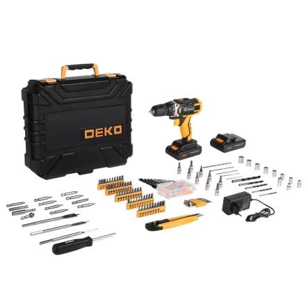 Дрель аккумуляторная DEKO DKCD20FU-Li, 063-4143 + набор 193 аксессуара купить в Уфе