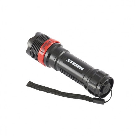 Фонарь бытовой пластик 1W LED ремешок зум 3 режима 100% - 50% - стробоскоп 3хААА Stern 90570 купить в Уфе