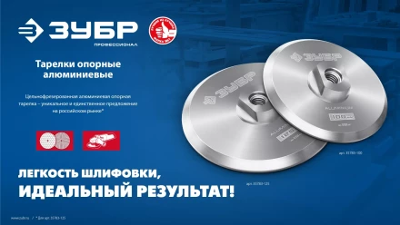 ЗУБР d 100 мм, М14, держатель алюминиевый для АГШК, ПРОФЕССИОНАЛ (35783-100) купить в Уфе