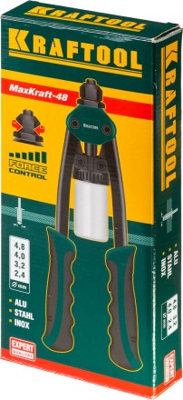 Заклепочник двуручный силовой компактный, KRAFTOOL &quot;MaxKraft-48&quot; 31161, для заклёпок d=2,4-4,8 мм из Al, стали, нерж стали, усил литой корпус 31161 купить в Уфе
