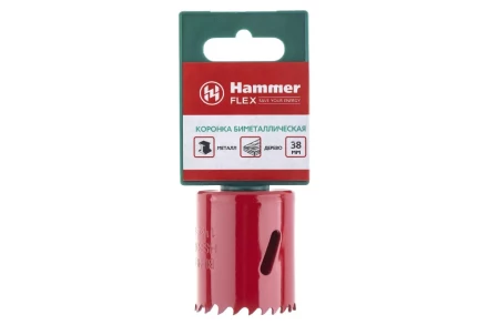 Коронка биметаллическая HAMMER Ф38х38мм 5/8&quot; BiMETALL (224-008) купить в Уфе