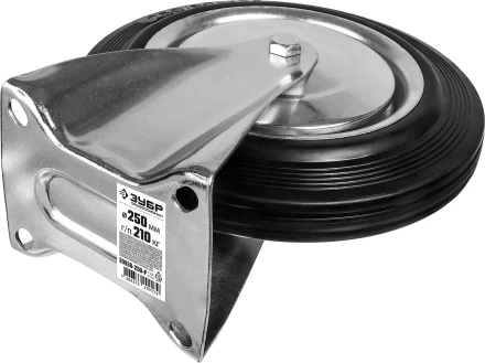 ЗУБР d 250 мм, г/п 210 кг, игольчатый подшипник, резина/металл, неповоротное колесо, Профессионал (30936-250-F) купить в Уфе