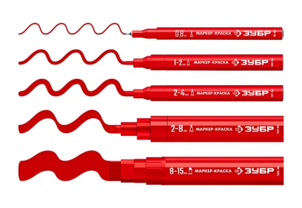 ЗУБР МК-800 красный, 2-8 мм клиновидный маркер-краска (06327-3) купить в Уфе