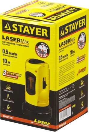 Нивелир лазерный линейный SLL-1, STAYER 34960, дальность 10м, точн. +/-0,5 мм/м 34960 купить в Уфе