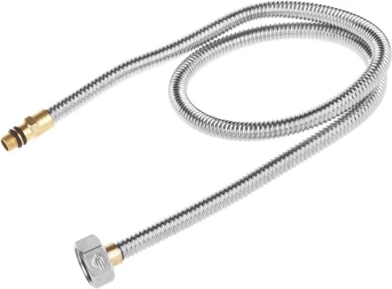 Подводка ЗУБР &quot;ЭКСПЕРТ&quot; сильфонная из нержавеющей стали, для смесителя, укороченная, г/ш (гайка-штуцер), 1/2&quot;, 0,8м 51012-080 купить в Уфе