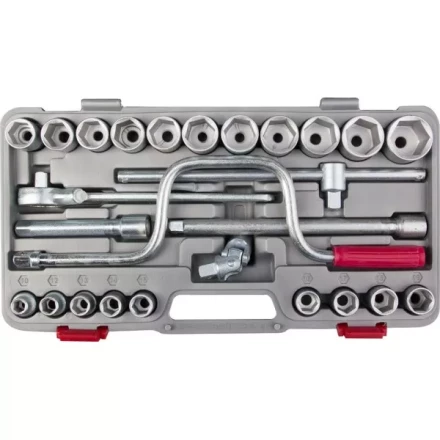 Набор торцовых головок НИЗ &quot;Шоферский инструмент №4&quot;, 1/2&quot;, сталь 40Х, в пластиковом кейсе, 26 предметов 2761-40 купить в Уфе