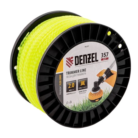 Леска для триммера витой квадрат, 2,0мм х 357м, на DIN катушке FLEX CORD// Denzel 96297 купить в Уфе