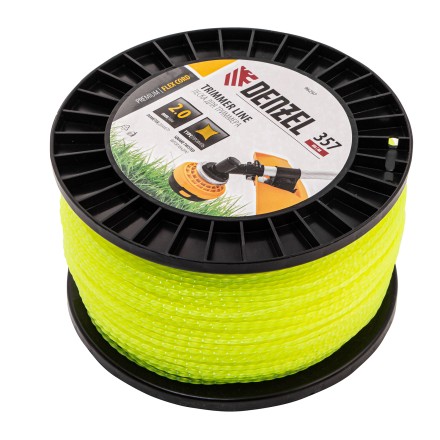 Леска для триммера витой квадрат, 2,0мм х 357м, на DIN катушке FLEX CORD// Denzel 96297 купить в Уфе