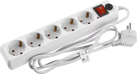 Сетевой фильтр STAYER &quot;MASTER&quot; электрический, 5 гнезд, макс. мощн. 2200 Вт, 1.5м 55066-1.5 купить в Уфе