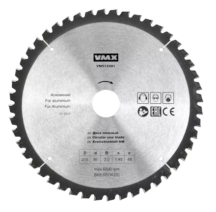 Диск пильный ф210х30 z48 алюминий VMX 512481 купить в Уфе