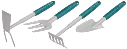 Набор RACO садовый: совок 4207-53481, мотыжка -53486, грабли веерные -53492, вилка посадочная -53496 4225-53/498 купить в Уфе