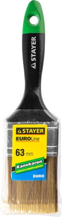 STAYER “KANEKARON-EURO”. Кисть плоская, искусственная щетина, деревянная ручка, 63мм 0106-063 купить в Уфе