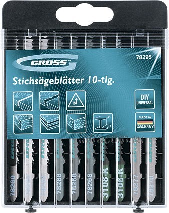 Набор полотен для электролобзика универсальный 10шт DIY пластиковый кейс GROSS 78295 купить в Уфе