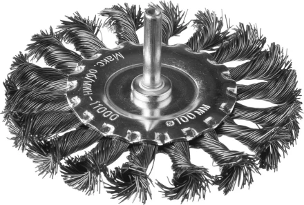 DEXX. Щетка дисковая для дрели, жгутированная стальная проволока 0,5мм, 100мм 35108-100 купить в Уфе