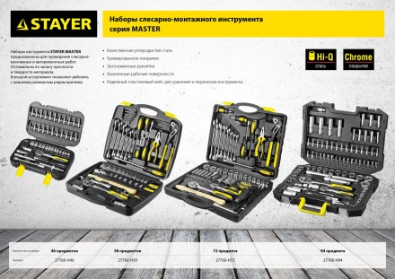 Набор слесарно-монтажного инструмента STAYER &quot;MASTER&quot;, 94 предмета 27760-H94 купить в Уфе