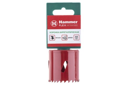 Коронка биметаллическая HAMMER Ф44х38мм 5/8&quot; BiMETALL (224-009) купить в Уфе