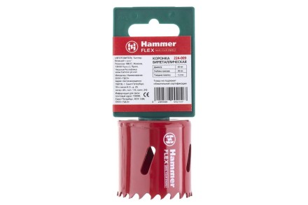 Коронка биметаллическая HAMMER Ф44х38мм 5/8&quot; BiMETALL (224-009) купить в Уфе